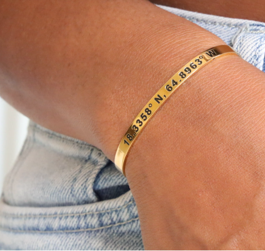 Saint Thomas, USVI Coordinate Bracelet