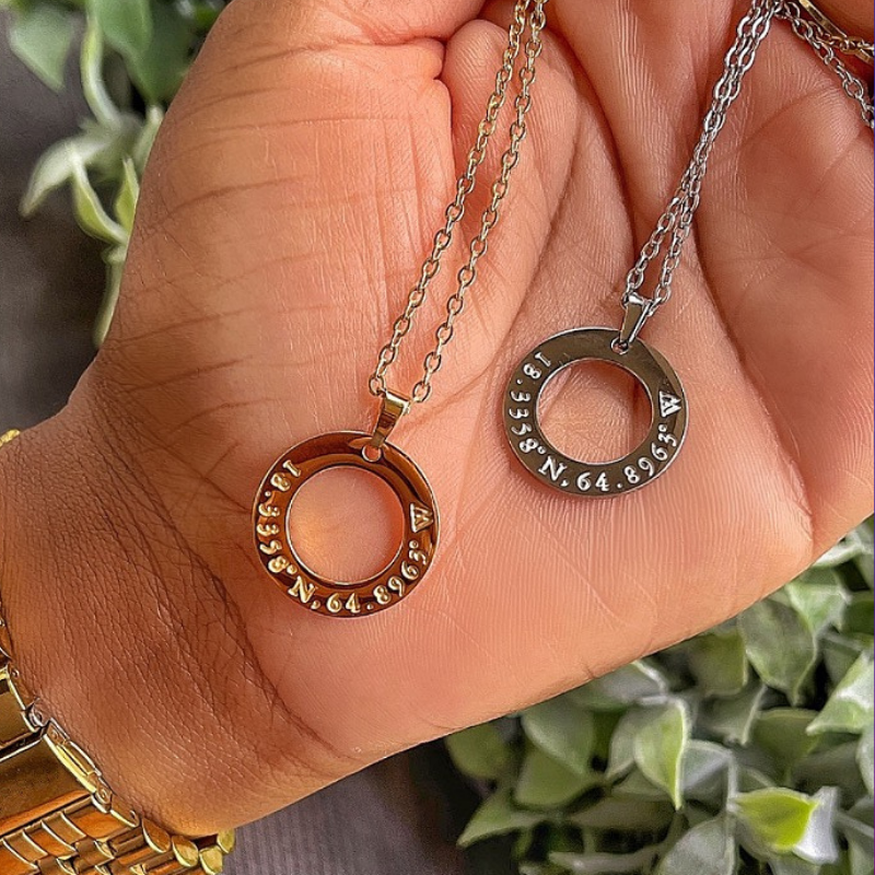 Saint Thomas, USVI Coordinate Necklace