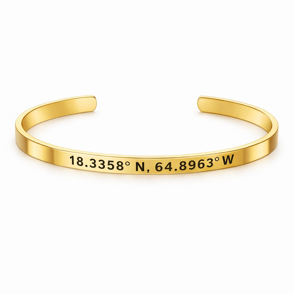 Saint Thomas, USVI Coordinate Bracelet