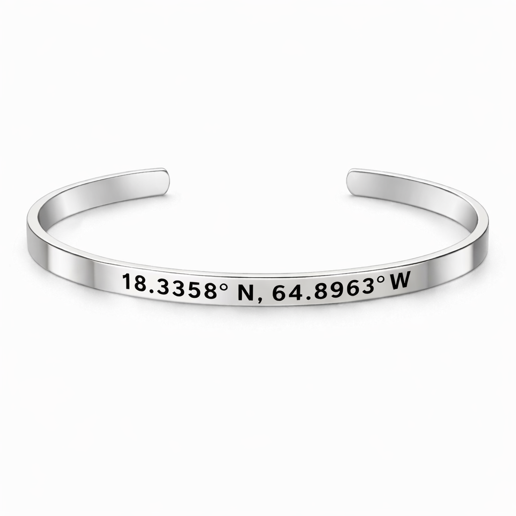 Saint Thomas, USVI Coordinate Bracelet