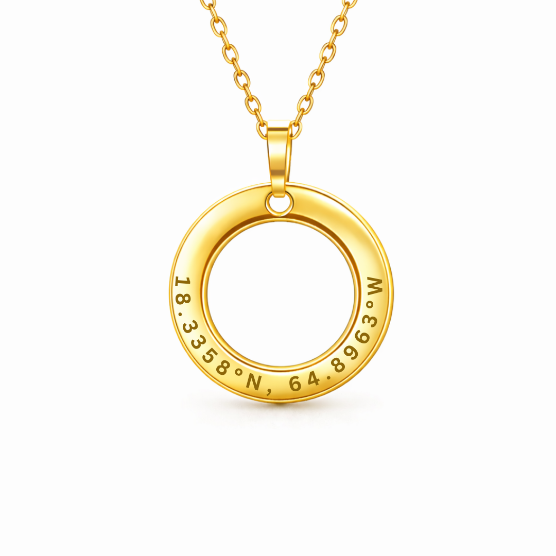 Saint Thomas, USVI Coordinate Necklace