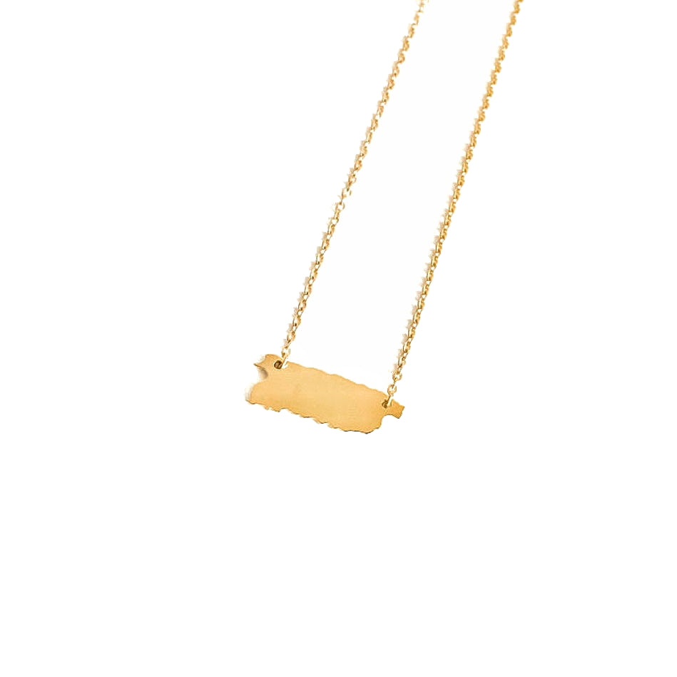 Puerto Rico Map Necklace