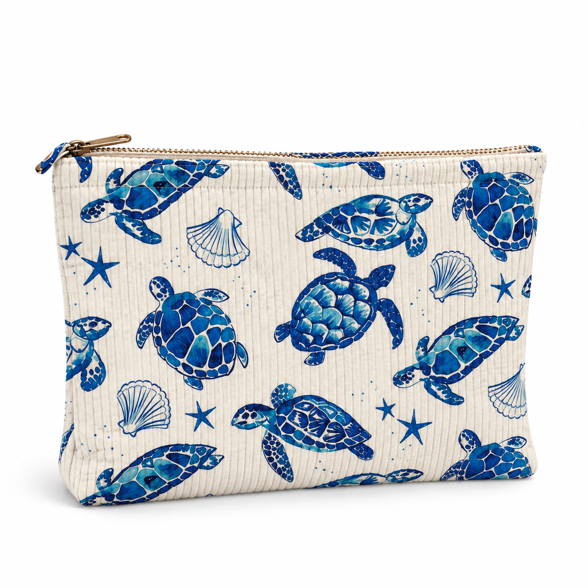 Turtle Corduroy Travel Pouch