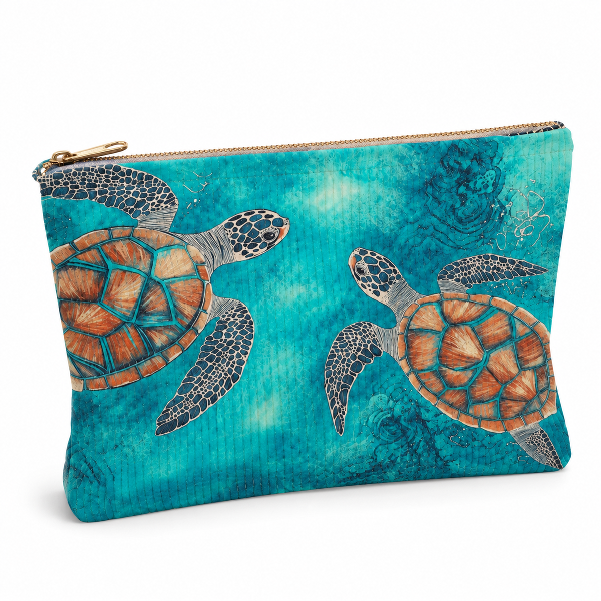 Turtle Corduroy Travel Pouch