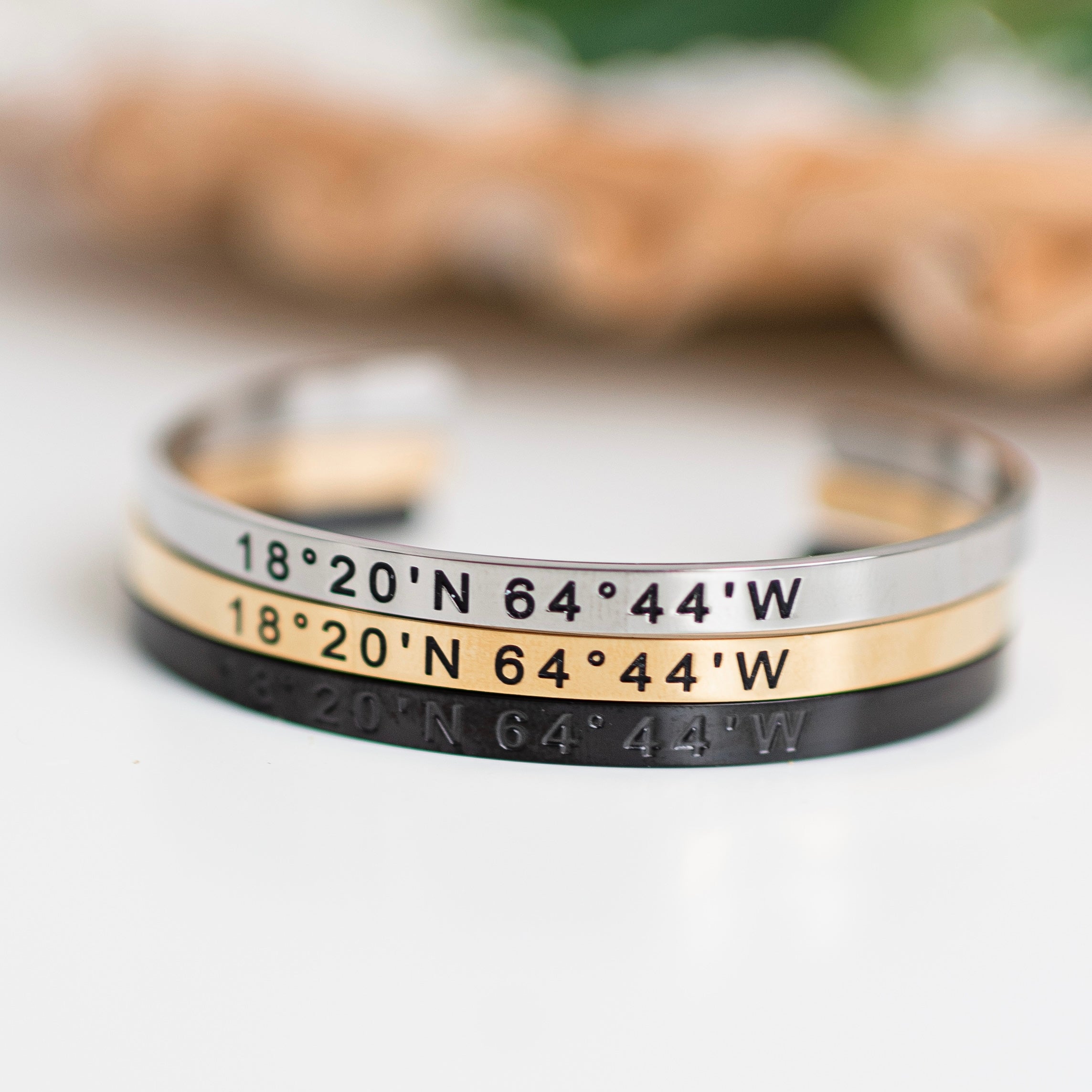 Saint John, US Virgin Islands Coordinate Bracelet