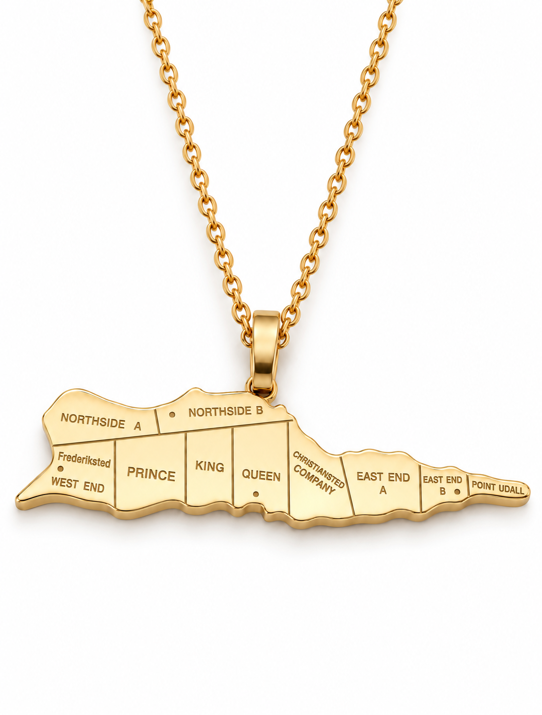 Saint Croix Map Necklace