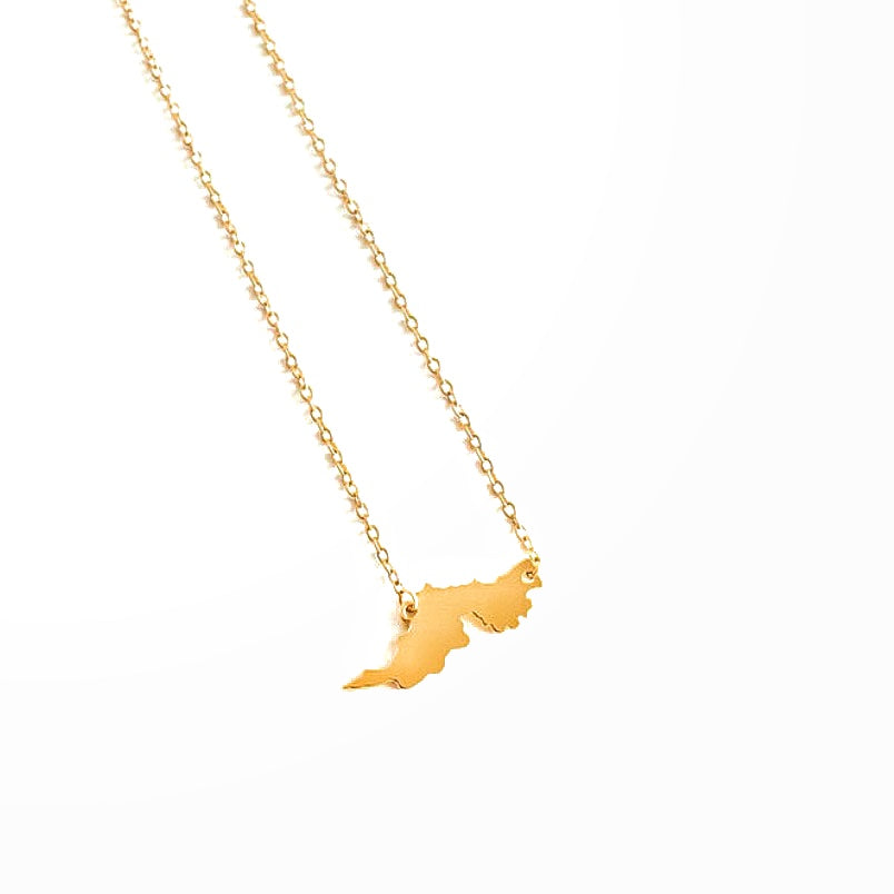 Tortola, BVI Map Necklace