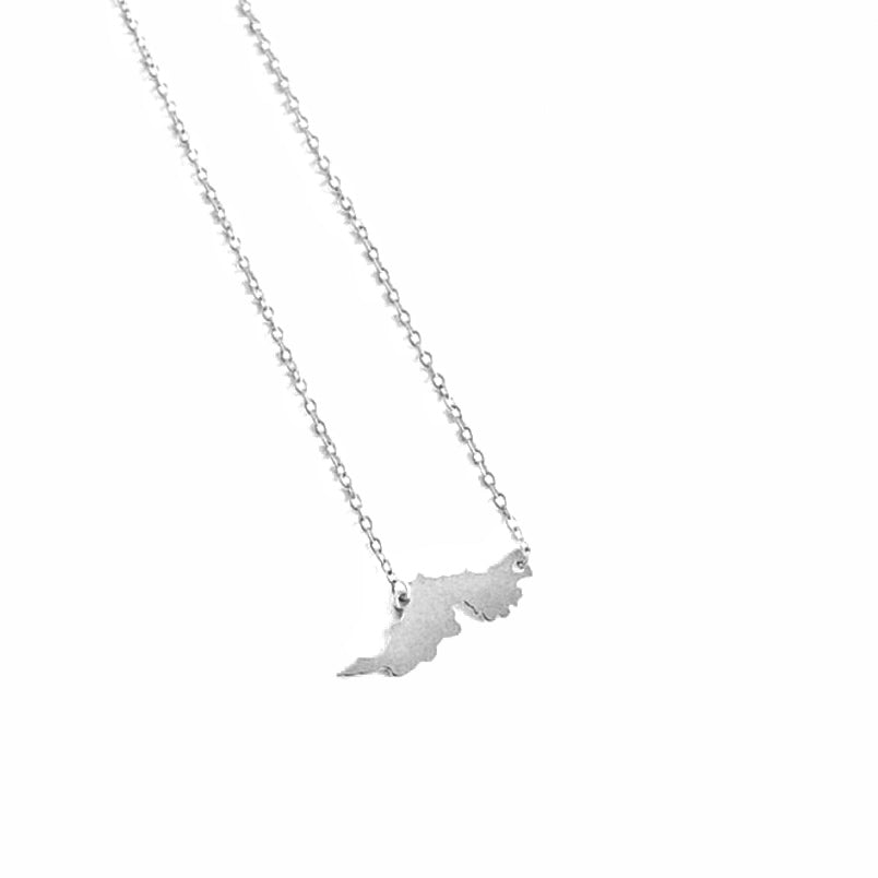 Tortola, BVI Map Necklace