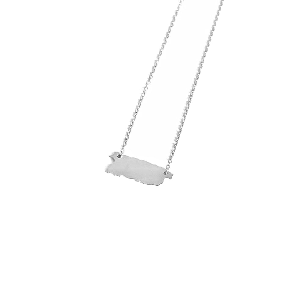 Puerto Rico Map Necklace